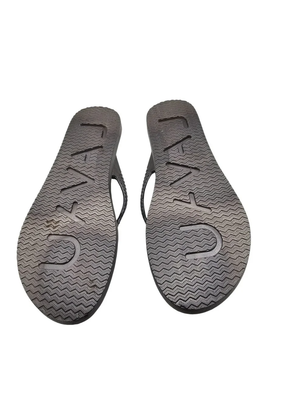 Lavau Womens Sz 10 Flip Flop Sandals Silver Gray